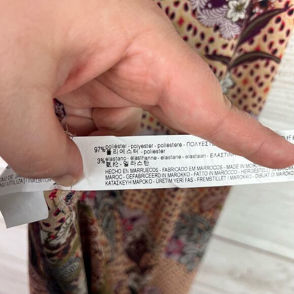 Zara Women's Tropical Off The Shoulder Midi Printed Summer Dress Size Small - Picture 9 of 9